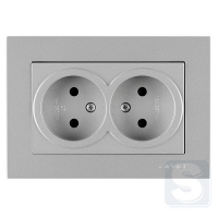 Розетка подвійна без заземлення 16A/220V Arvia Electric KAREN Срібло (20 03 2000 908)